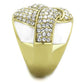TK1848 - IP Gold(Ion Plating) Stainless Steel Ring with Top Grade Crystal  in Clear-3