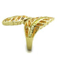 TK1849 - IP Gold(Ion Plating) Stainless Steel Ring with Top Grade Crystal  in Multi Color-3