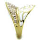 TK1851 - IP Gold(Ion Plating) Stainless Steel Ring with Top Grade Crystal  in Clear-3