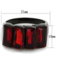 TK1854 - IP Black(Ion Plating) Stainless Steel Ring with Synthetic Synthetic Glass in Siam-1