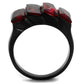 TK1854 - IP Black(Ion Plating) Stainless Steel Ring with Synthetic Synthetic Glass in Siam-2