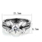 TK1856 - High polished (no plating) Stainless Steel Ring with AAA Grade CZ  in Clear-1