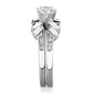 TK1856 - High polished (no plating) Stainless Steel Ring with AAA Grade CZ  in Clear-3