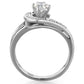 TK1857 - High polished (no plating) Stainless Steel Ring with AAA Grade CZ  in Clear-2