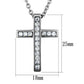 TK1858 - High polished (no plating) Stainless Steel Chain Pendant with AAA Grade CZ  in Clear-1