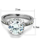 TK1859 - No Plating Stainless Steel Ring with AAA Grade CZ  in Clear-1