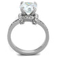 TK1859 - No Plating Stainless Steel Ring with AAA Grade CZ  in Clear-2