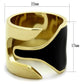 TK1860 - IP Gold(Ion Plating) Stainless Steel Ring with Epoxy  in Jet-1