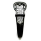 TK1868 - Two-Tone IP Black (Ion Plating) Stainless Steel Ring with Top Grade Crystal  in Clear-3