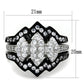 TK1869 - Two-Tone IP Black (Ion Plating) Stainless Steel Ring with AAA Grade CZ  in Clear-1
