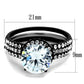 TK1870 - Two-Tone IP Black (Ion Plating) Stainless Steel Ring with AAA Grade CZ  in Clear-1