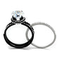 TK1870 - Two-Tone IP Black (Ion Plating) Stainless Steel Ring with AAA Grade CZ  in Clear-2