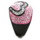 TK1871 - Two-Tone IP Black (Ion Plating) Stainless Steel Ring with Top Grade Crystal  in Light Rose-3
