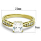 TK1873 - IP Gold(Ion Plating) Stainless Steel Ring with AAA Grade CZ  in Clear-1