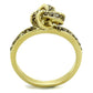 TK1874 - IP Gold(Ion Plating) Stainless Steel Ring with Top Grade Crystal  in Smoked Quartz-2