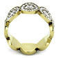 TK1875 - IP Gold(Ion Plating) Stainless Steel Ring with Top Grade Crystal  in Clear-2