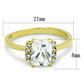 TK1876 - IP Gold(Ion Plating) Stainless Steel Ring with AAA Grade CZ  in Clear-1