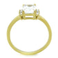 TK1876 - IP Gold(Ion Plating) Stainless Steel Ring with AAA Grade CZ  in Clear-2