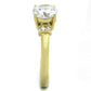 TK1877 - IP Gold(Ion Plating) Stainless Steel Ring with AAA Grade CZ  in Clear-3