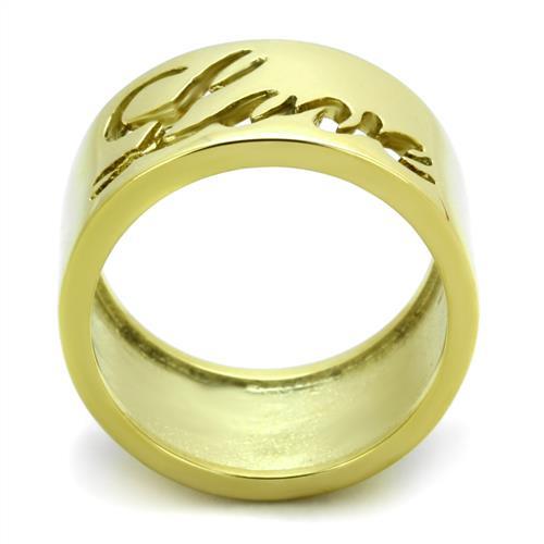 TK1878 - IP Gold(Ion Plating) Stainless Steel Ring with No Stone-2