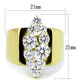 TK1879 - IP Gold(Ion Plating) Stainless Steel Ring with AAA Grade CZ  in Clear-1