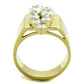 TK1879 - IP Gold(Ion Plating) Stainless Steel Ring with AAA Grade CZ  in Clear-2