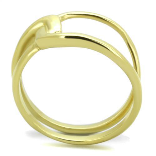 TK1883 - IP Gold(Ion Plating) Stainless Steel Ring with No Stone-2