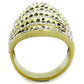 TK1887 - IP Gold(Ion Plating) Stainless Steel Ring with Top Grade Crystal  in Clear-2