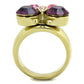 TK1889 - IP Gold(Ion Plating) Stainless Steel Ring with Top Grade Crystal  in Amethyst-2