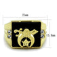 TK1890 - IP Gold(Ion Plating) Stainless Steel Ring with Synthetic Onyx in Jet-1