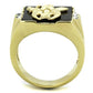 TK1890 - IP Gold(Ion Plating) Stainless Steel Ring with Synthetic Onyx in Jet-2