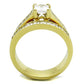 TK1895 - IP Gold(Ion Plating) Stainless Steel Ring with AAA Grade CZ  in Clear-2