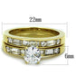 TK1897 - IP Gold(Ion Plating) Stainless Steel Ring with AAA Grade CZ  in Clear-1
