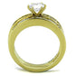 TK1897 - IP Gold(Ion Plating) Stainless Steel Ring with AAA Grade CZ  in Clear-2