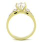 TK1898 - IP Gold(Ion Plating) Stainless Steel Ring with AAA Grade CZ  in Clear-2
