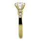 TK1898 - IP Gold(Ion Plating) Stainless Steel Ring with AAA Grade CZ  in Clear-3