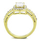 TK1899 - IP Gold(Ion Plating) Stainless Steel Ring with AAA Grade CZ  in Clear-2