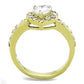 TK1900 - IP Gold(Ion Plating) Stainless Steel Ring with AAA Grade CZ  in Clear-2