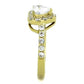 TK1900 - IP Gold(Ion Plating) Stainless Steel Ring with AAA Grade CZ  in Clear-3