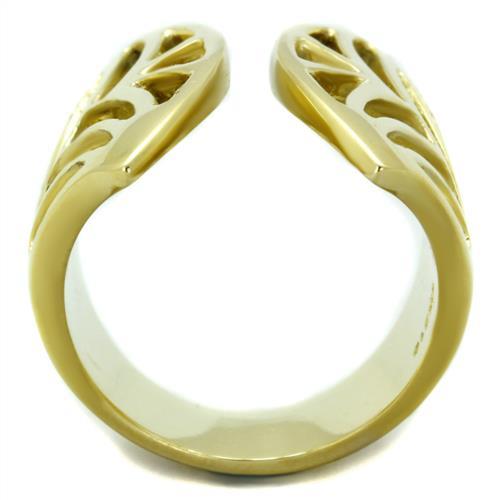 TK1902 - IP Gold(Ion Plating) Stainless Steel Ring with No Stone-2