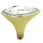 TK1905 - Two-Tone IP Gold (Ion Plating) Stainless Steel Ring with Top Grade Crystal  in Clear-3