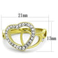 TK1908 - Two-Tone IP Gold (Ion Plating) Stainless Steel Ring with Top Grade Crystal  in Clear-1