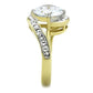 TK1911 - Two-Tone IP Gold (Ion Plating) Stainless Steel Ring with AAA Grade CZ  in Clear-3