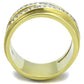 TK1914 - Two-Tone IP Gold (Ion Plating) Stainless Steel Ring with Top Grade Crystal  in Clear-2