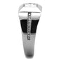 TK1916 - High polished (no plating) Stainless Steel Ring with AAA Grade CZ  in Clear-3