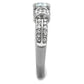 TK1921 - High polished (no plating) Stainless Steel Ring with AAA Grade CZ  in Clear-3