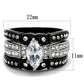 TK1922 - Two-Tone IP Black Stainless Steel Ring with AAA Grade CZ  in Clear-1