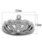 TK1923 - High polished (no plating) Stainless Steel Ring with Top Grade Crystal  in Clear-1