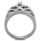 TK1923 - High polished (no plating) Stainless Steel Ring with Top Grade Crystal  in Clear-2
