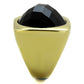 TK1925 - IP Gold(Ion Plating) Stainless Steel Ring with Synthetic Synthetic Stone in Jet-3